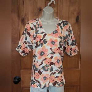 Sonoma Multicolor Blouse with‎ Ruffle Sleeves